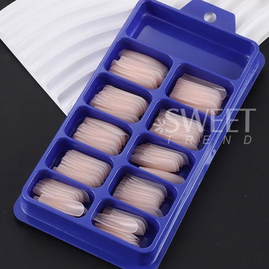 100 pièces nu rose faux ongles presse sur ongles acrylique Extension cercueil formes ongles conseils
