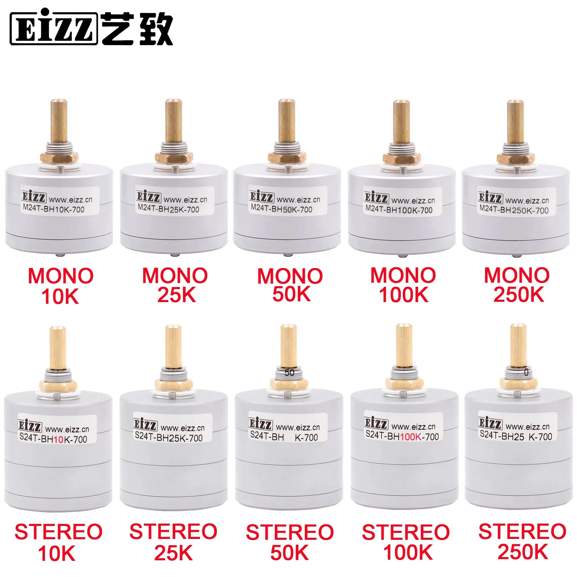 EIZZ-Potentiomètre de Volume Mono Stéréo Haut de Gamme, 10K, 25K, 50K, 100K, 250K, 24 Étapes, Atténu