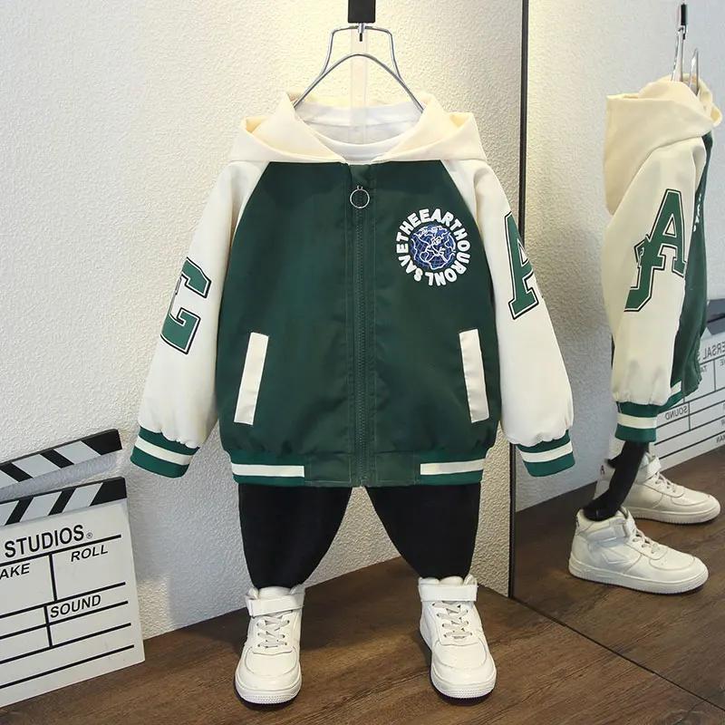 Mode garçons couleur bloc veste de Baseball 2025 printemps automne bébé fille lettre imprimer décont