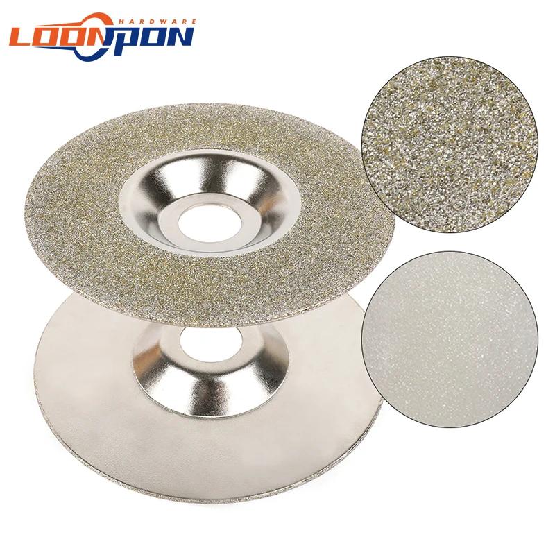 Disque de coupe diamant galvanisé de 125mm, meule en forme de bol pour verre céramique Jade 46 grain