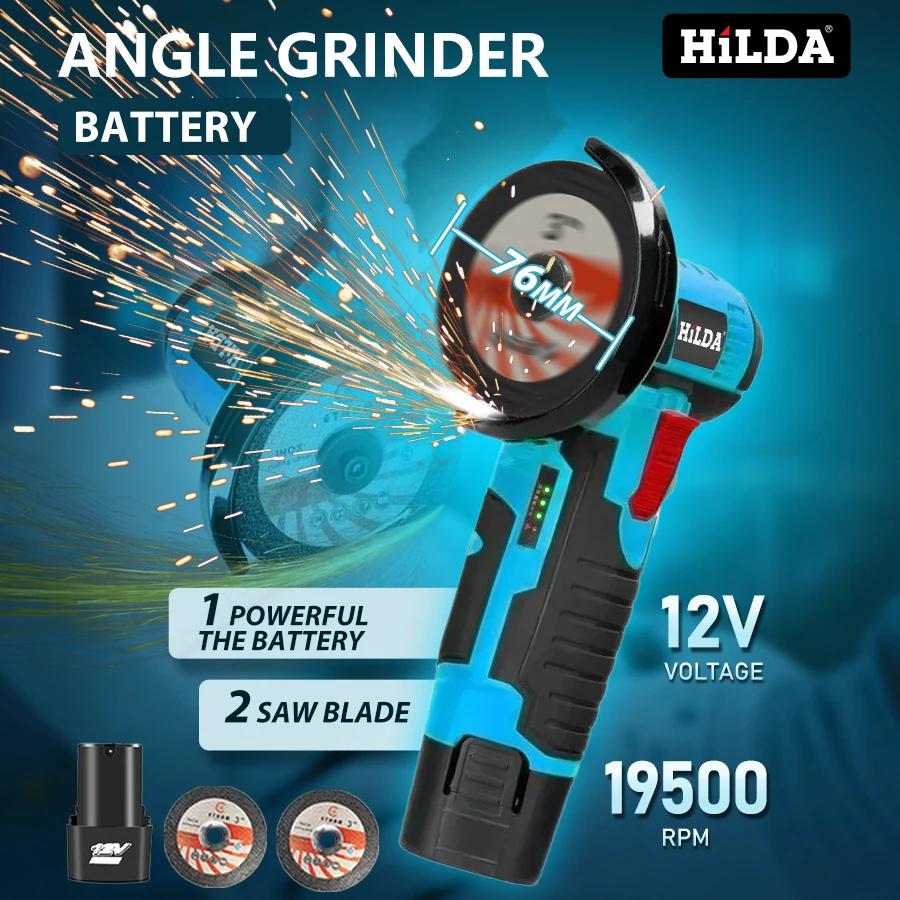HiLDA 12V/3 Pouces Lithium Électrique Angle Grinder Mini Petit Ménage De Poche Machine De Découpe Po