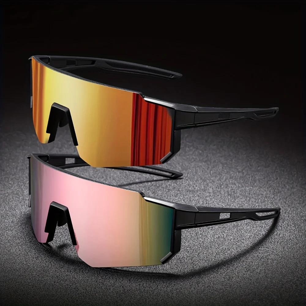 Lunettes de soleil de cyclisme surdimensionnées pour hommes, lunettes de vélo coupe-vent, lentille p