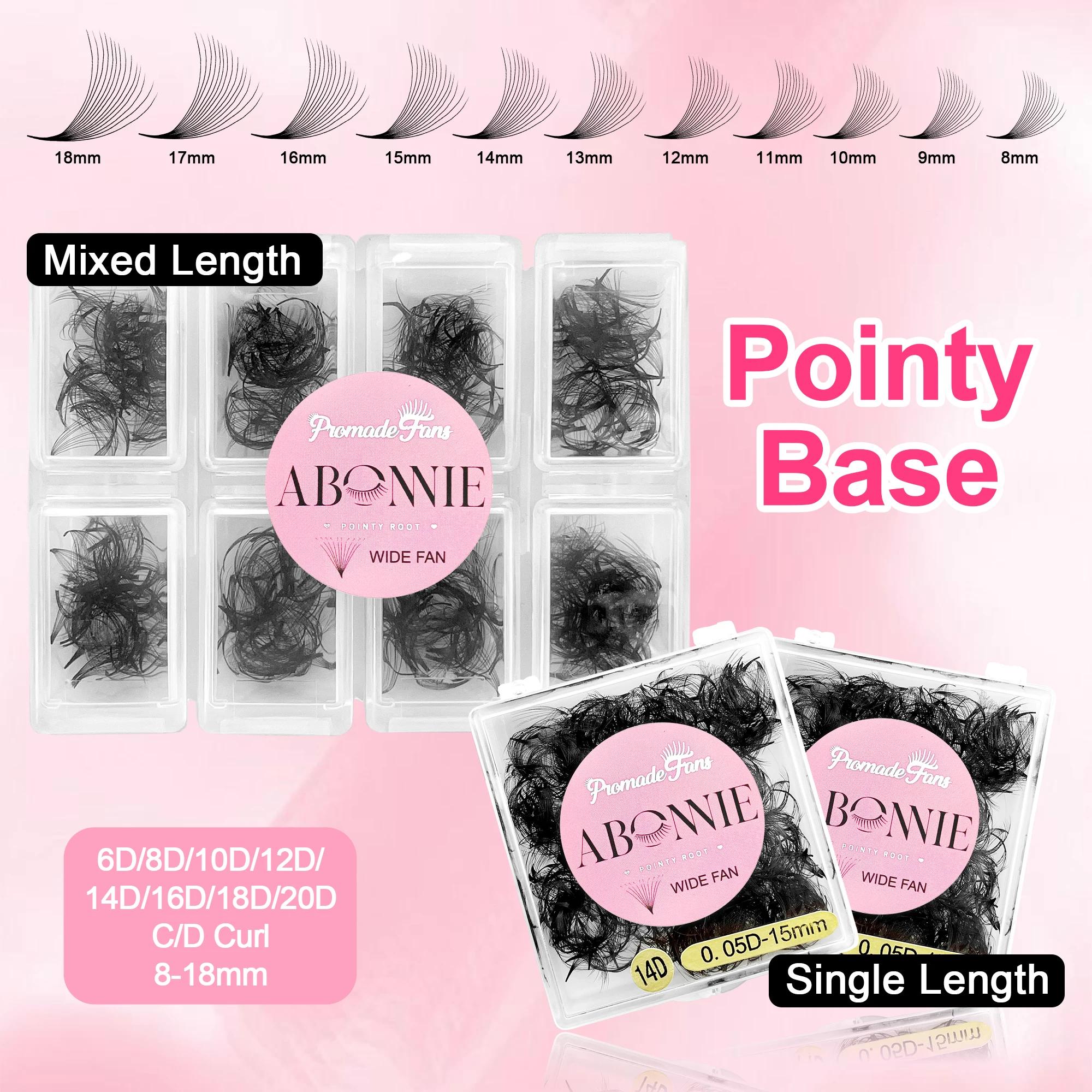 ABONNIE ample 8D-20D Base pointue tige courte préfabriquée ventilateurs de Volume russe Faux vison E