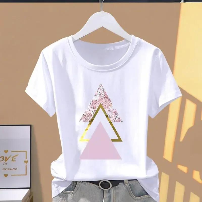 T-shirt manches courtes femme, décontracté, avec impression florale, à la mode, VPN, graphique