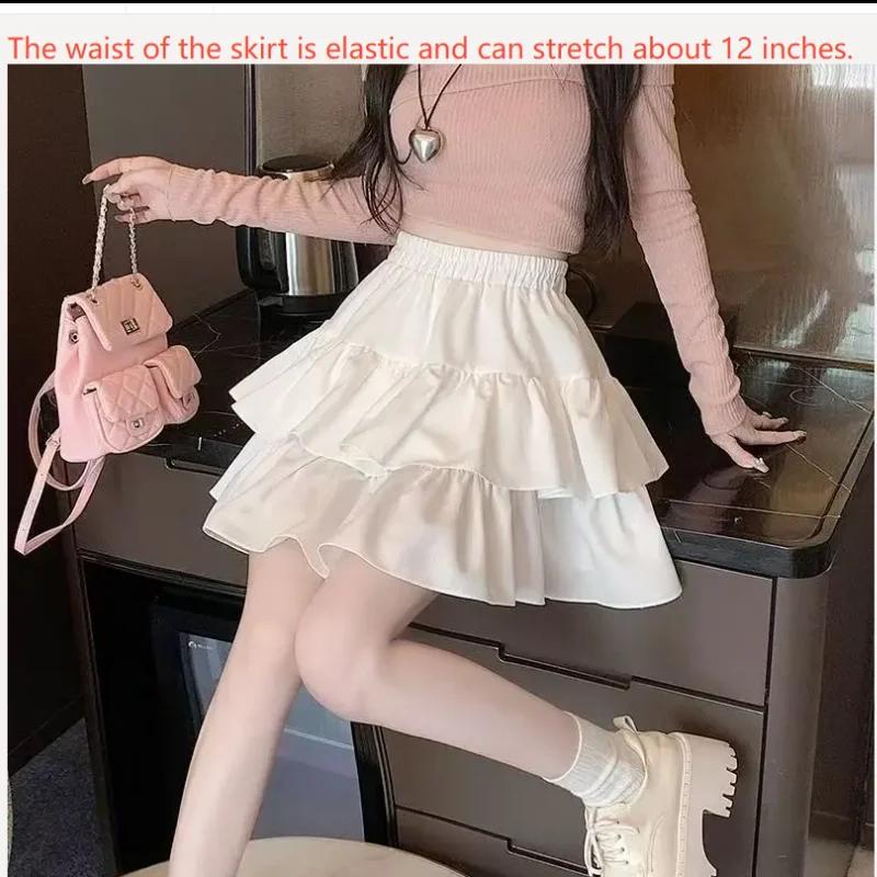 Mini jupe princesse blanche Chic coréenne Y2K pour fille, jupe à plusieurs niveaux de style Ballet, 