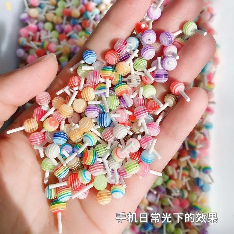 50pcs Miniature sucette/1:12 kawaii charme pour ongles, artisanat, bijoux/mignon 3D goujons charmes 