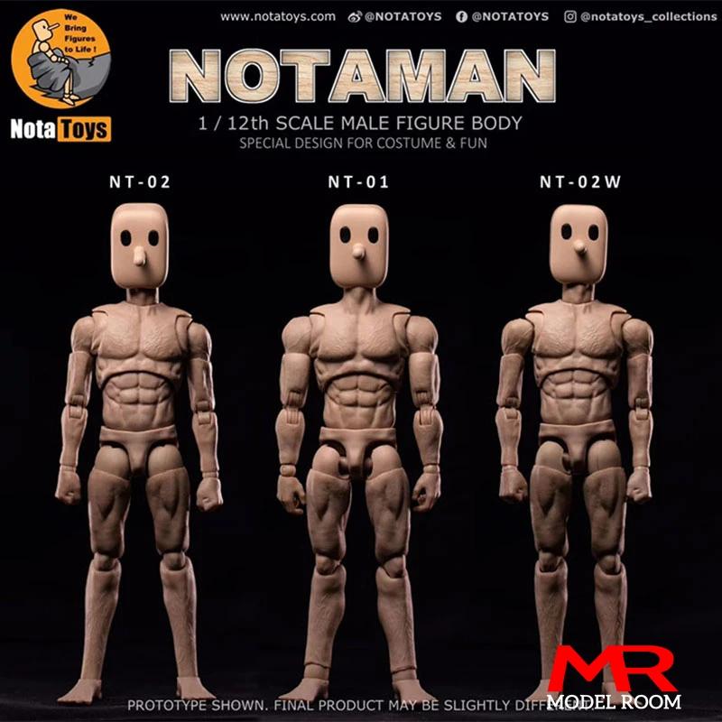 Notaman 1/12 figurine masculine à tête carrée poupée articulée NT-01 NT-02 NT-02W 6 ''mâle soldat co