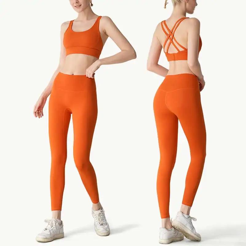 Ensemble yoga 2 pièces femme - Leggings et soutien-gorge sport pour Pilates, Fitness et entraînement