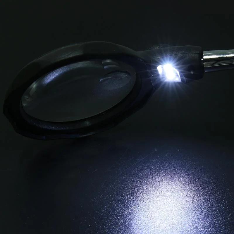 Loupe de bureau Loupe de soudage support LED outil de réparation de soudure Loupe troisième main pou