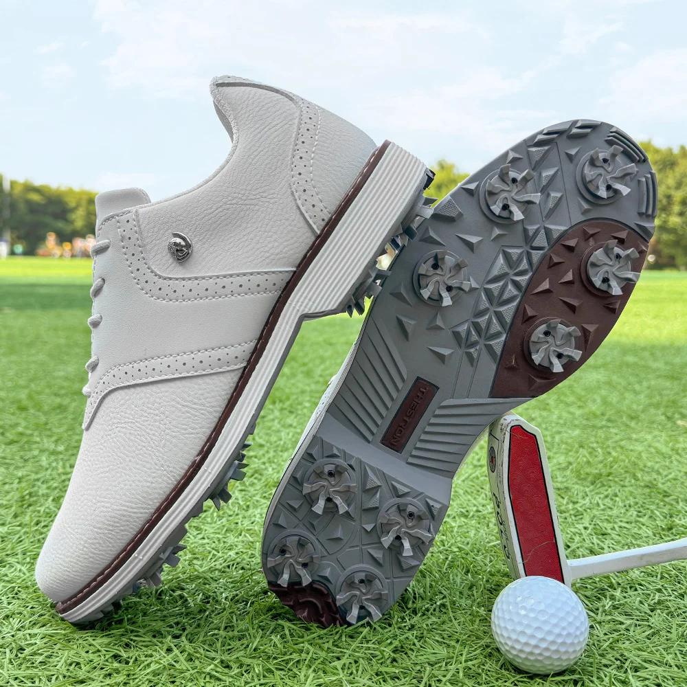 Chaussures de golf à pointes professionnelles pour hommes, baskets de golf de luxe, chaussures de ma