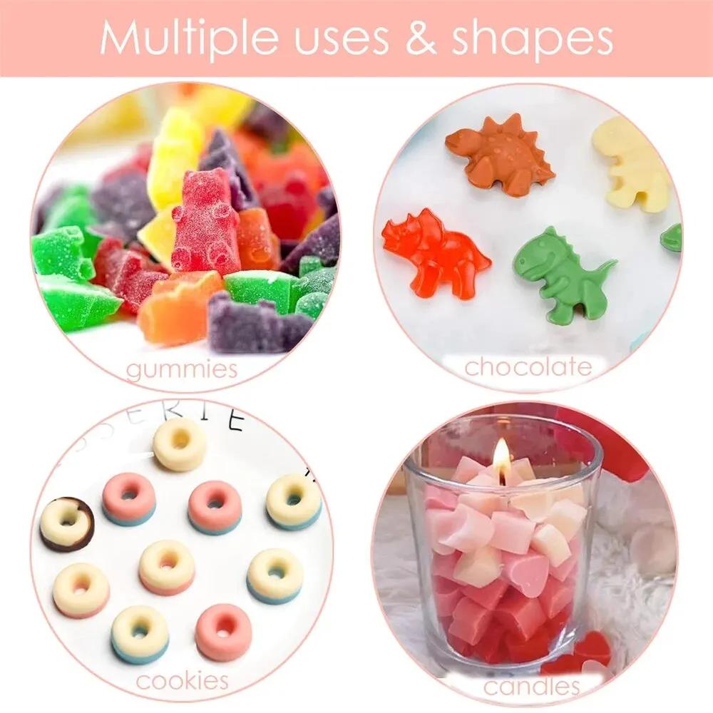 Moules ours gommeux en Silicone, Mini moule à bonbons au chocolat pour enfant avec 2 compte-gouttes 