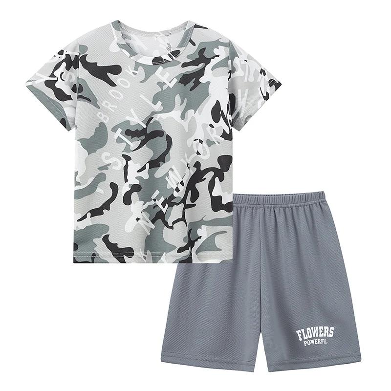 Combinaison enfant camouflage multicolore séchage rapide - Short manches courtes été sport garçons filles