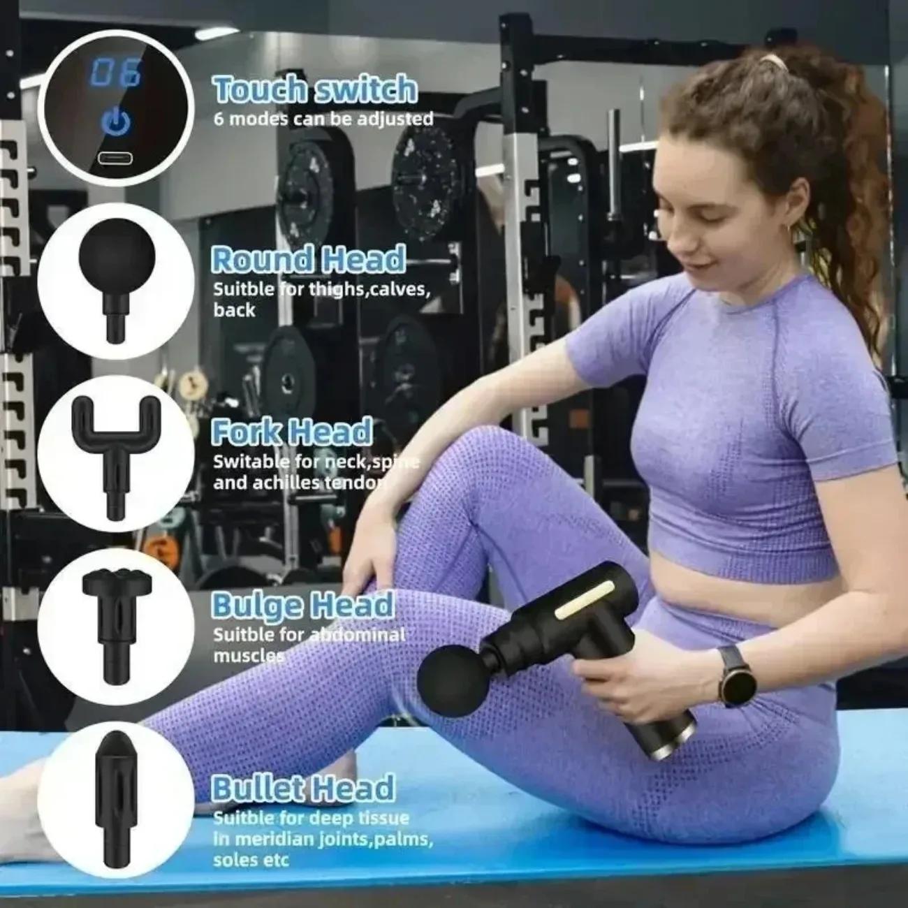 Mini pistolet de massage USB – Relaxeur de fascia portable pour le cou, les épaules et le dos, soula