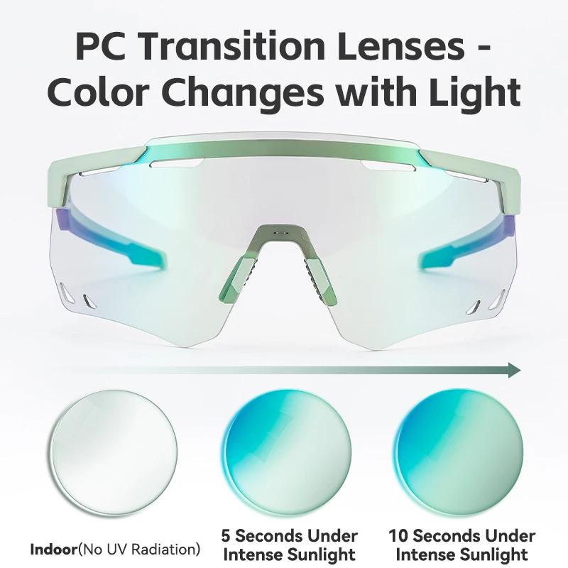 ROCKBROS-Lunettes de soleil polarisées photochromiques, lunettes de cyclisme, lunettes de vélo de ro