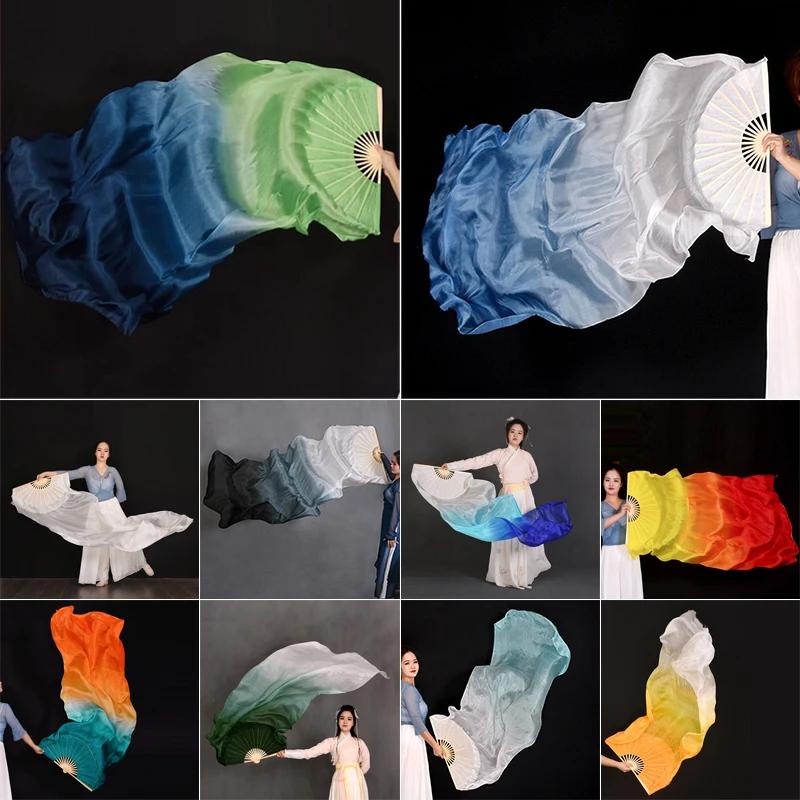 Éventail de danse du ventre en soie dégradée de 180cm, teint à la main, fluide, Extra Long, pour fem