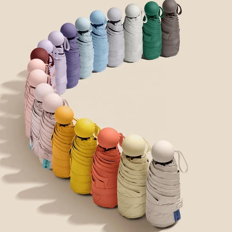 Parapluie à capsules Portable ultraléger et Compact, Protection UV, Mini parapluie à cinq volets