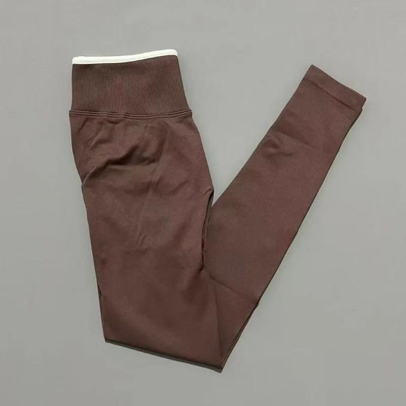 Leggings de yoga taille haute sans couture pour femme, effet ventre plat, extensibles, doux, confort