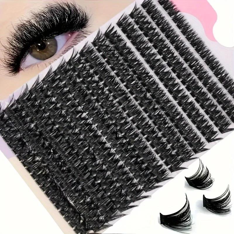 Faux cils grappes DIY, 14 rangées d'imitation de fourrure de vison vrais cils et faux, extension de 