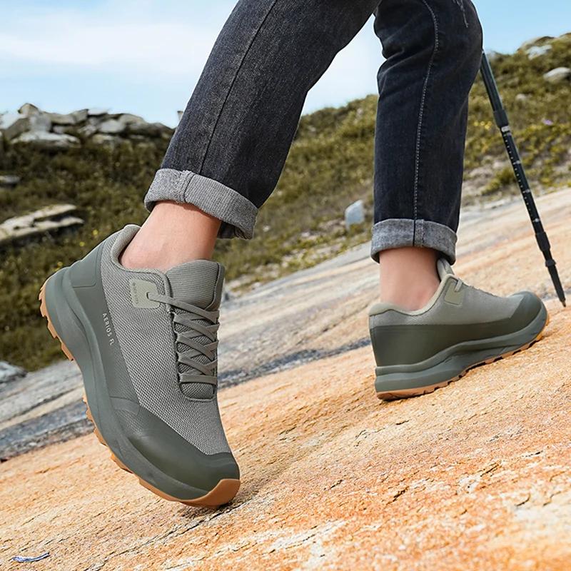 Chaussures randonnée montagne antidéparantes imperméables - Baskets caoutchouc résistantes pour camping et marche
