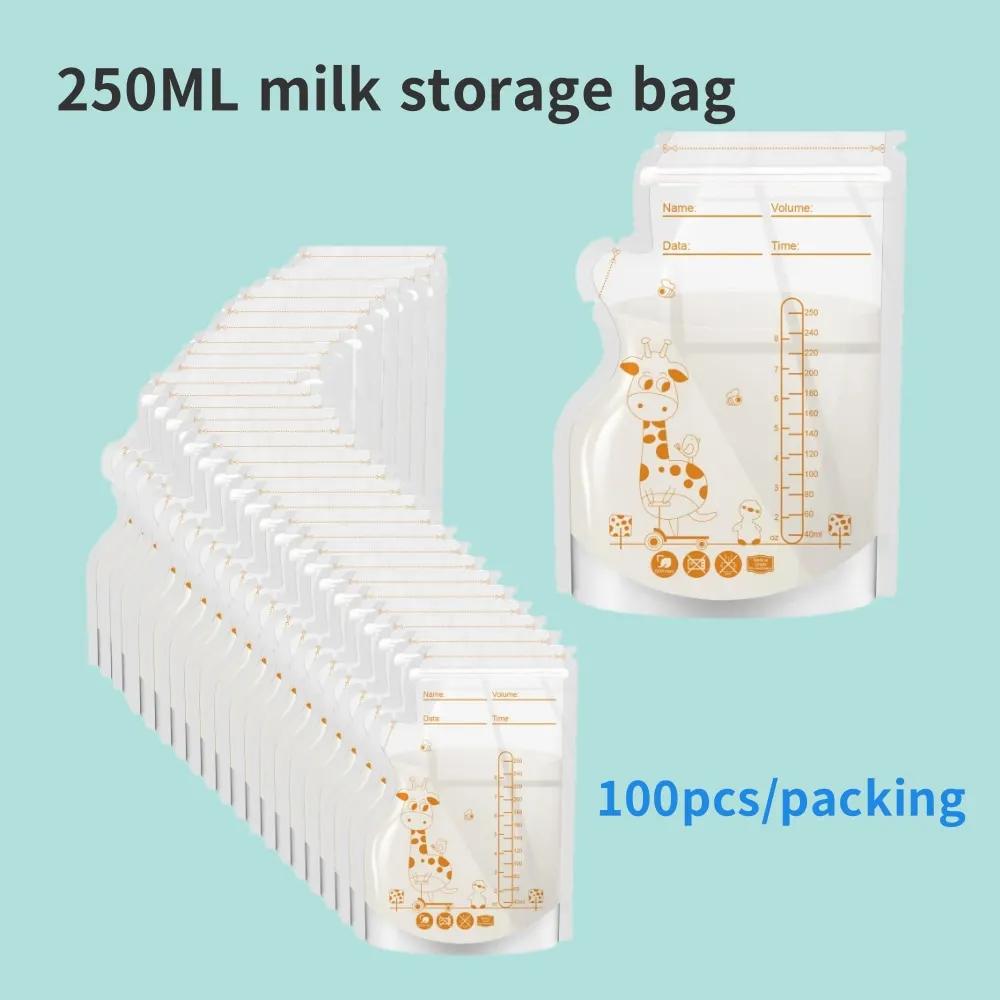 Sacs de conservation jetables pour lait maternel, 100 ou 50 paquets, capacité de 250ml, qualité hosp