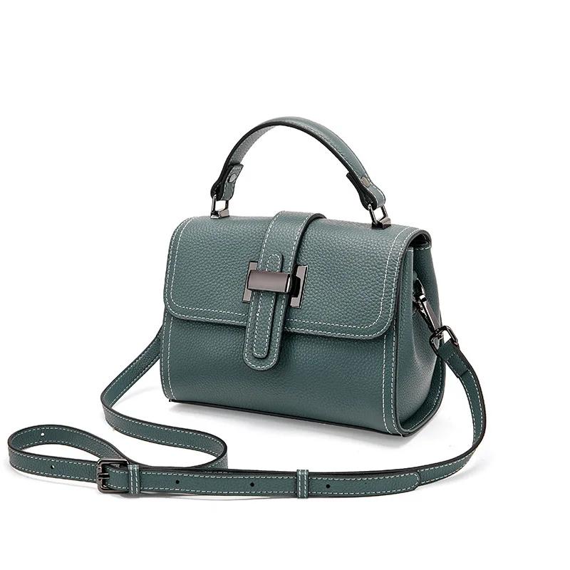Sac messager en cuir véritable pour femme, sac à main décontracté, cuir de vache, tout assressenti, 