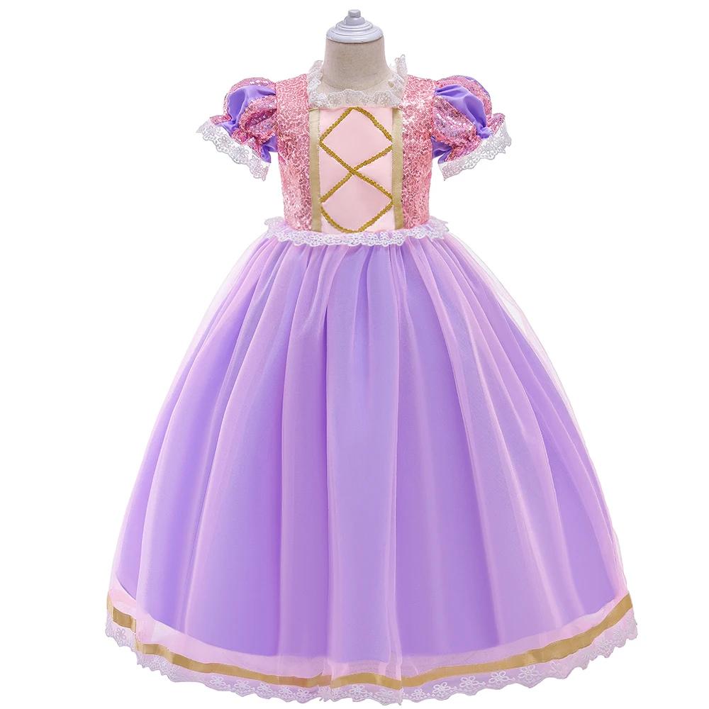 Raiponce Cosplay Costume d'Halloween pour Bol, Vêtements de Carnaval pour Enfants, Robe de Princesse