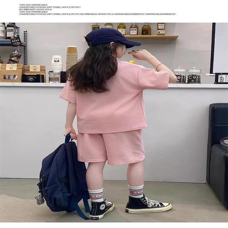 Ensemble de vêtements d'été pour adolescentes, t-shirt et short avec lettres imprimées, costume 2 pi