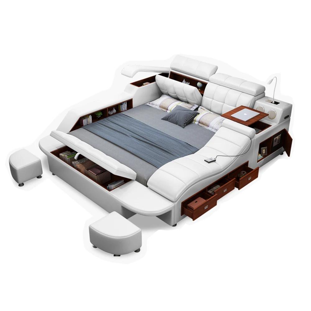 TATAMI-Lit Multifonctionnel en Cuir group, Lit avec Audio, Module de Lit Intelligent, UlOscar Camas,