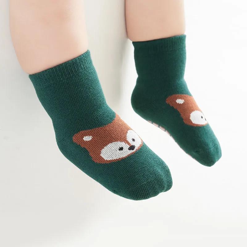 6 paires de chaussettes antidérapantes pour enfants, chaussettes de sol confortables à motif de rena