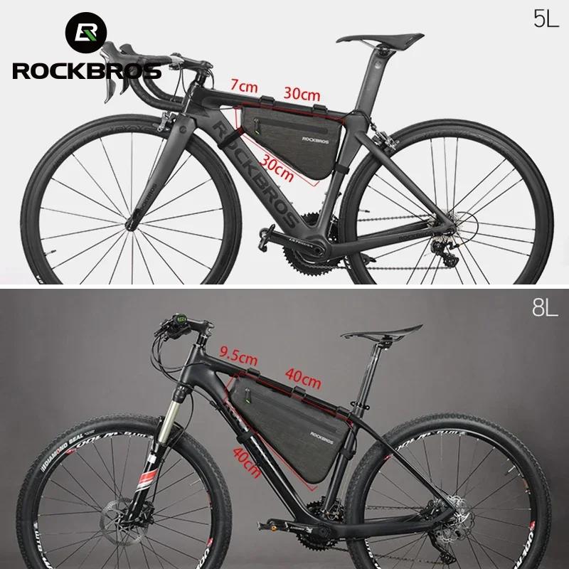 ROCKBROS-sac triangulaire de vélo portable, grande capacité, étanche à la pluie, sacoche de cyclisme