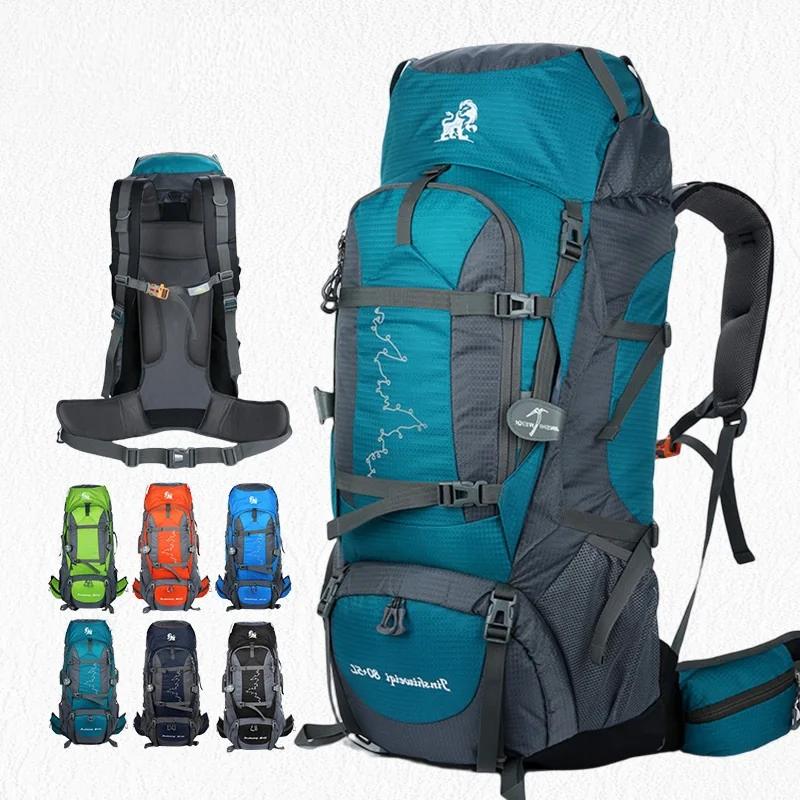Nouveau Grand sac à dos de tente pratique extérieure 80L avec cadre en métal sac à dos de Camping de