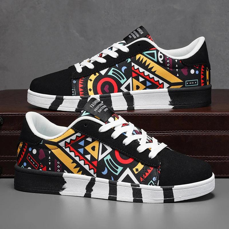 Chaussures à fond plat pour hommes, baskets d'extérieur colorées, confortables et coordonnantes, cha