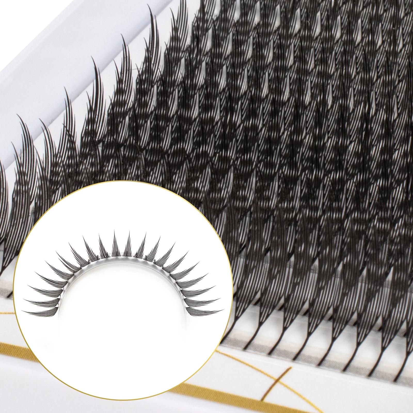 Befer Beauty-Extensions de Cils à Boucles C/D, 240 Grappes, Style Manga, Plume, Flora, Cat Eye, 8-15