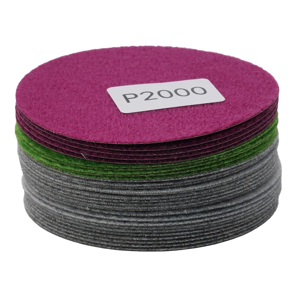30 pièces papier abrasif eau/sec 3 pouces 75mm disque de ponçage à crochet et boucle 800 1000 1200 1