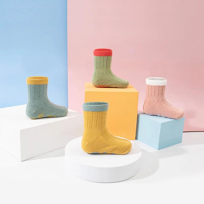 5 paires de chaussettes de sol en tricot mignonnes et décontractées, chaussettes en coton doux et co