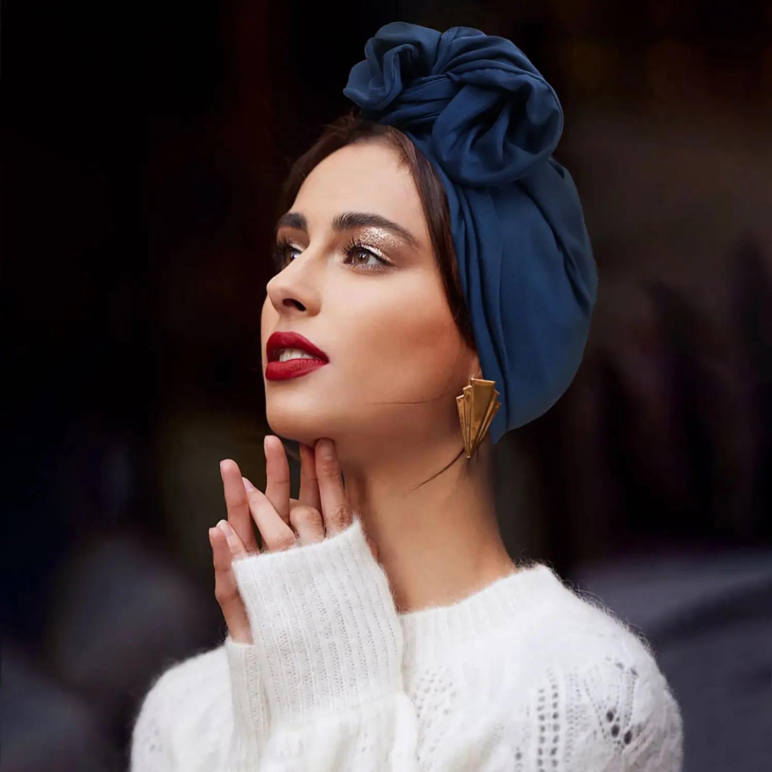 Chapeau turban vintage français pour femme, bandeau de sauna bandana pour femme, couvre-cheveux pour