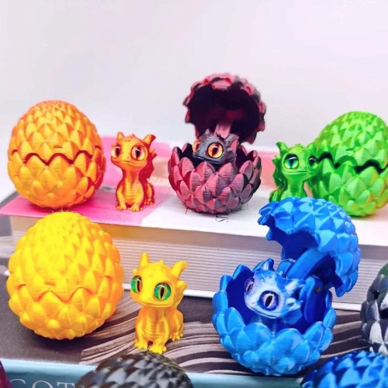 Mini Dragon imprimé en 3D avec œufs, pour la décoration de la maison, petit œuf de Dragon, jouet pou