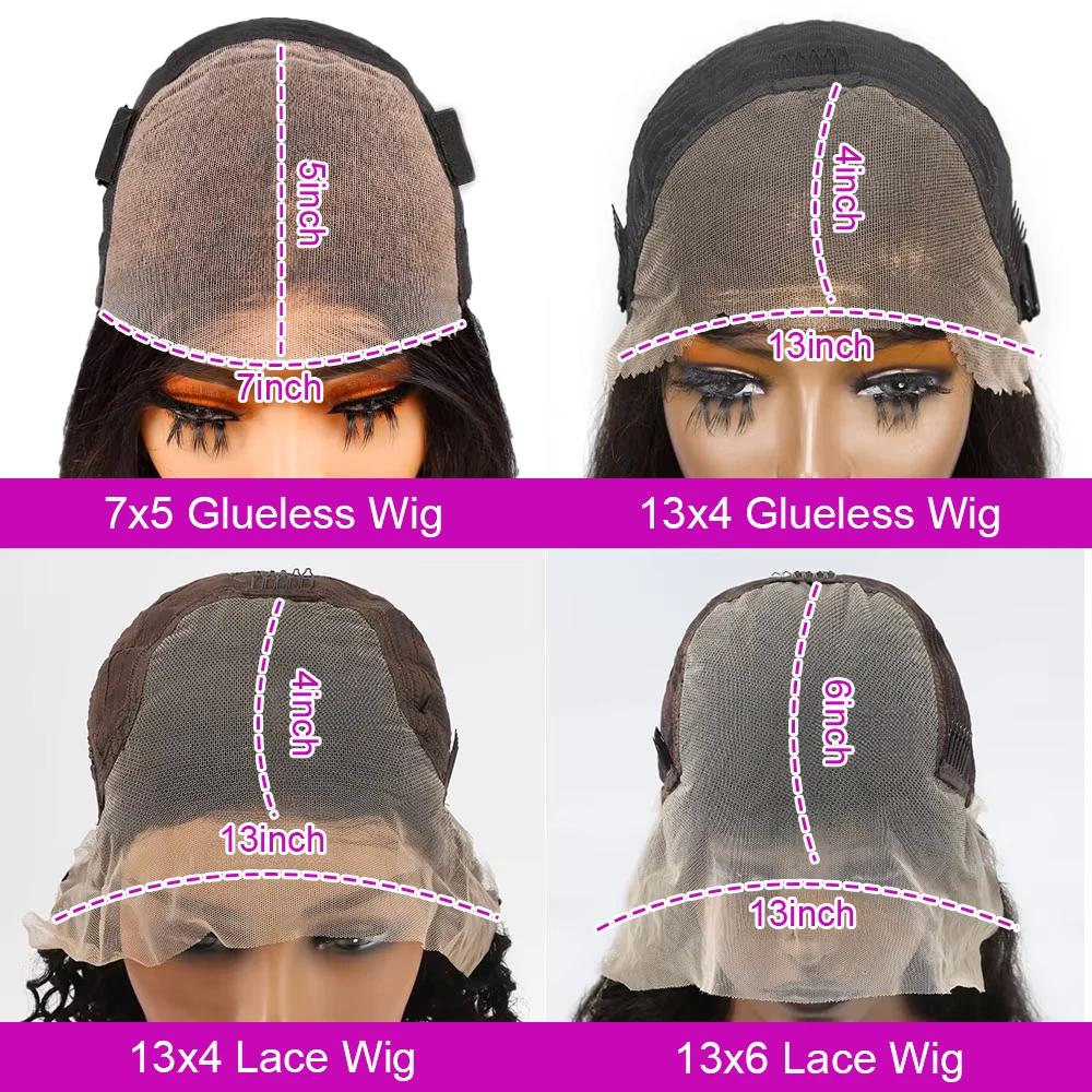 Pas de colle brésilienne HD Transparent 13x4 os droit court Bob sans colle perruques de cheveux huma