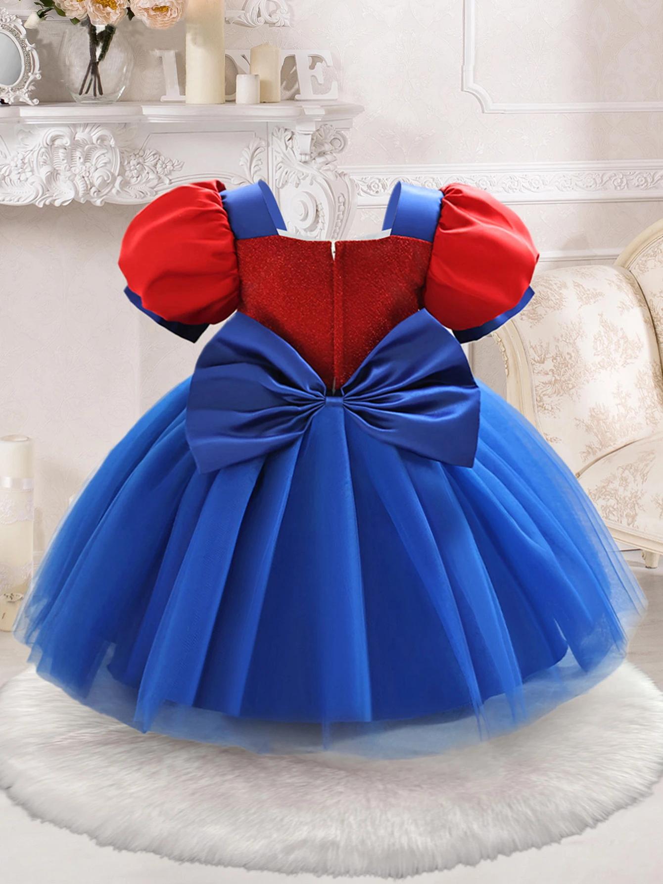 Robe Cosplay en Tulle à Manches Bouffantes pour Bébé Fille, Tenue de Princesse pour ixd'Anniversaire