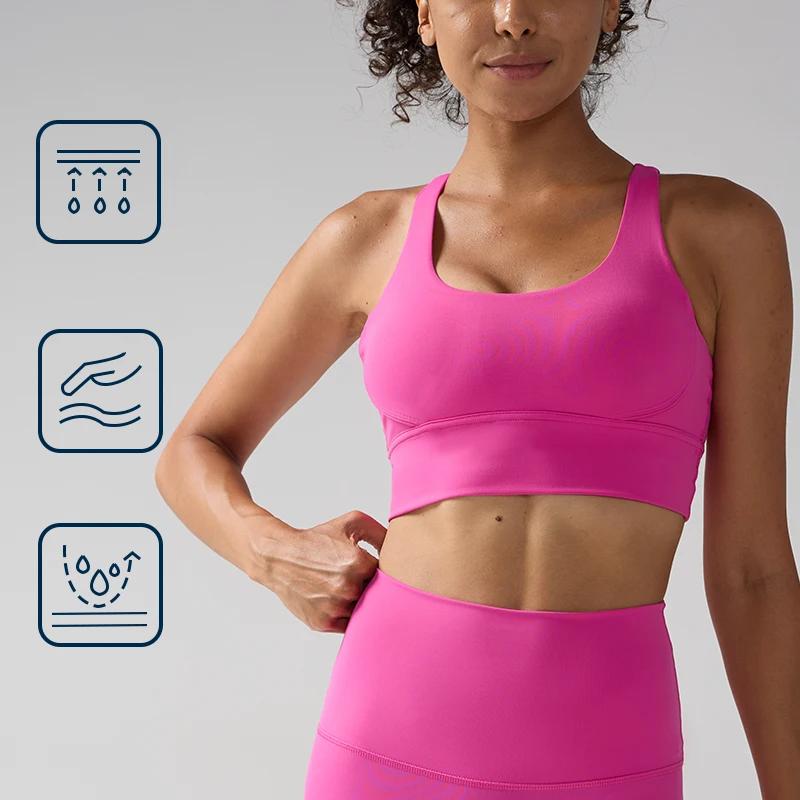 Couleur unie femmes Fitness Yoga soutiens-gorge course dos sport soutiens-gorge haut en Nylon femmes