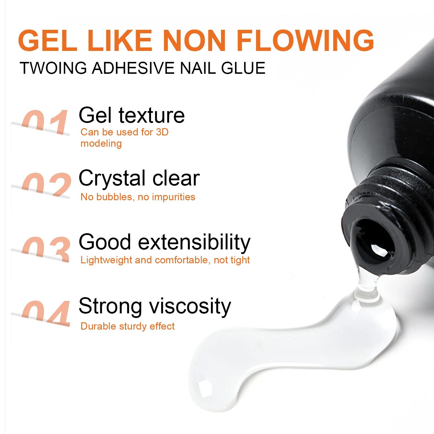 Colle pour faux ongles Gel, colle adhésive forte pour faux ongles et presse sur les ongles, strass e
