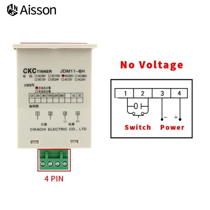 Compteur numérique électronique à 6 chiffres, affichage AC100-240V DC 12-24V 36V, compte de poinçon 