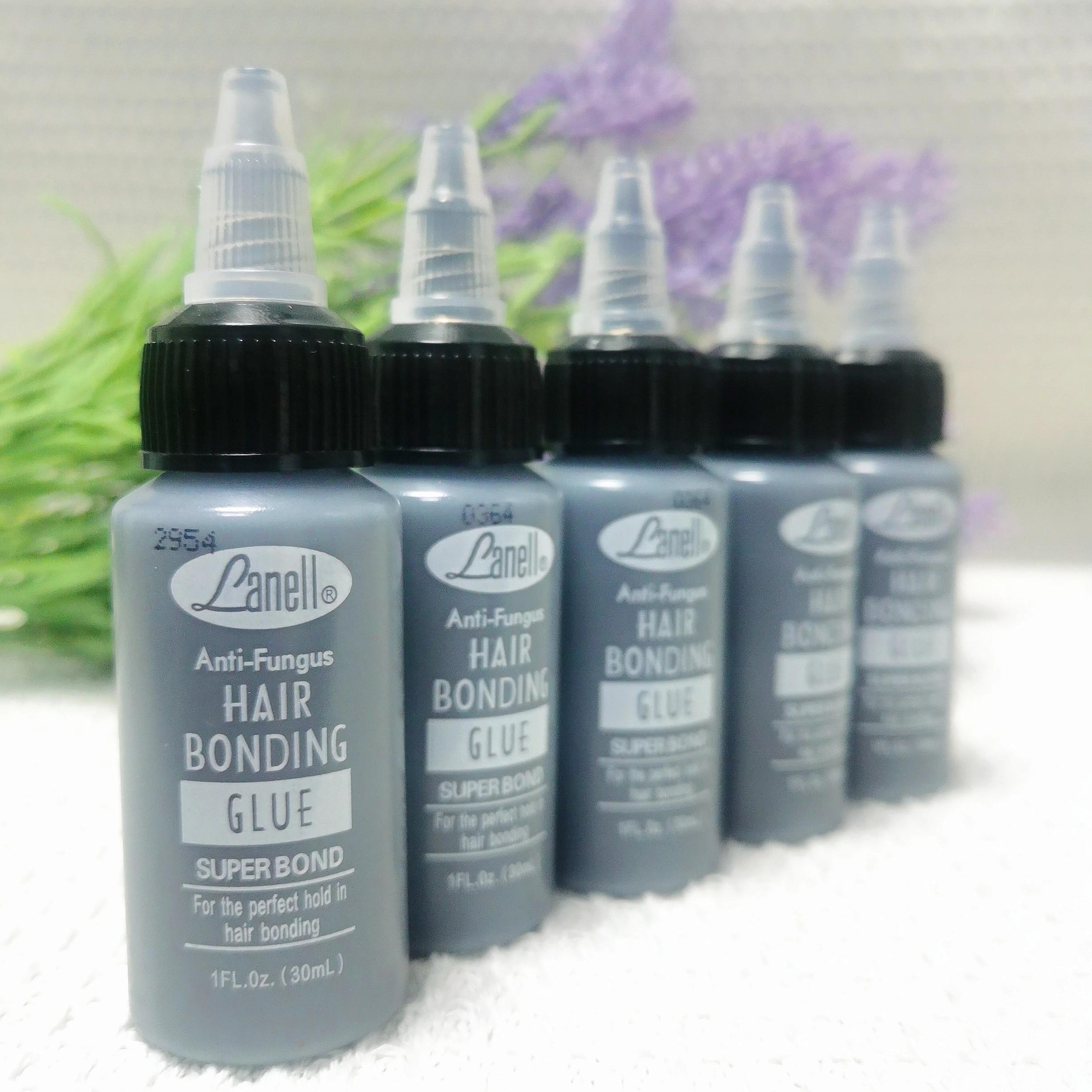 Lanell – tissage de cheveux noirs, 1 pièce/2 pièces, 1Oz/2Oz/4Oz, colle anti-champignon, SUPER BOND 