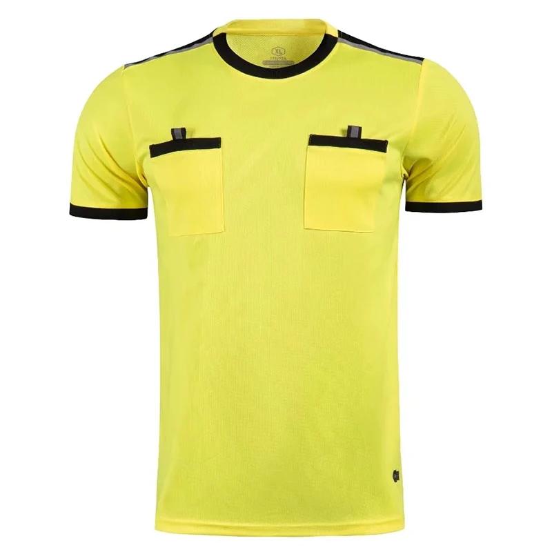 Uniformes d'arbitre professionnels pour hommes, maillots de football avec poches, chemise d'équipe à