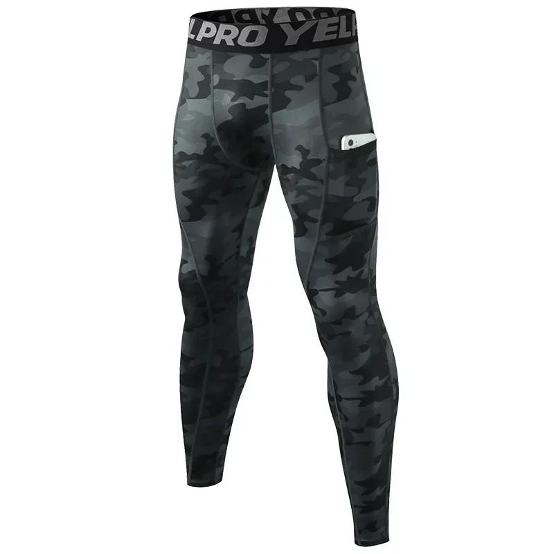 Collants de Compression hommes PRO Fitness course pantalons serrés Leggings de sport avec poche pour