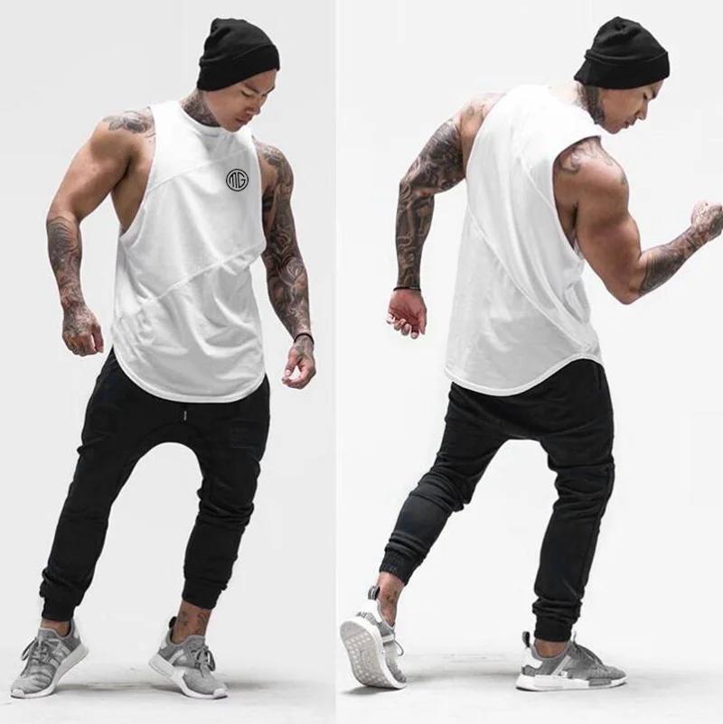 Muscleguys – gilet de course sans manches pour hommes, chemise d'été en coton avec coutures en maill