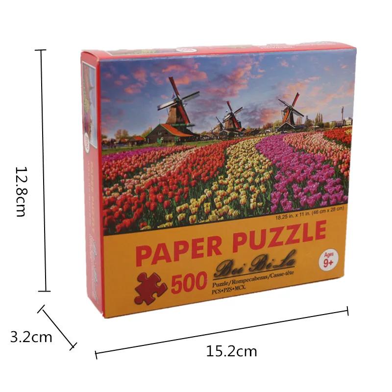 500 pièces Puzzle créatif diverses paysages assemblage photo adultes Anti-Stress Puzzles jouets pour