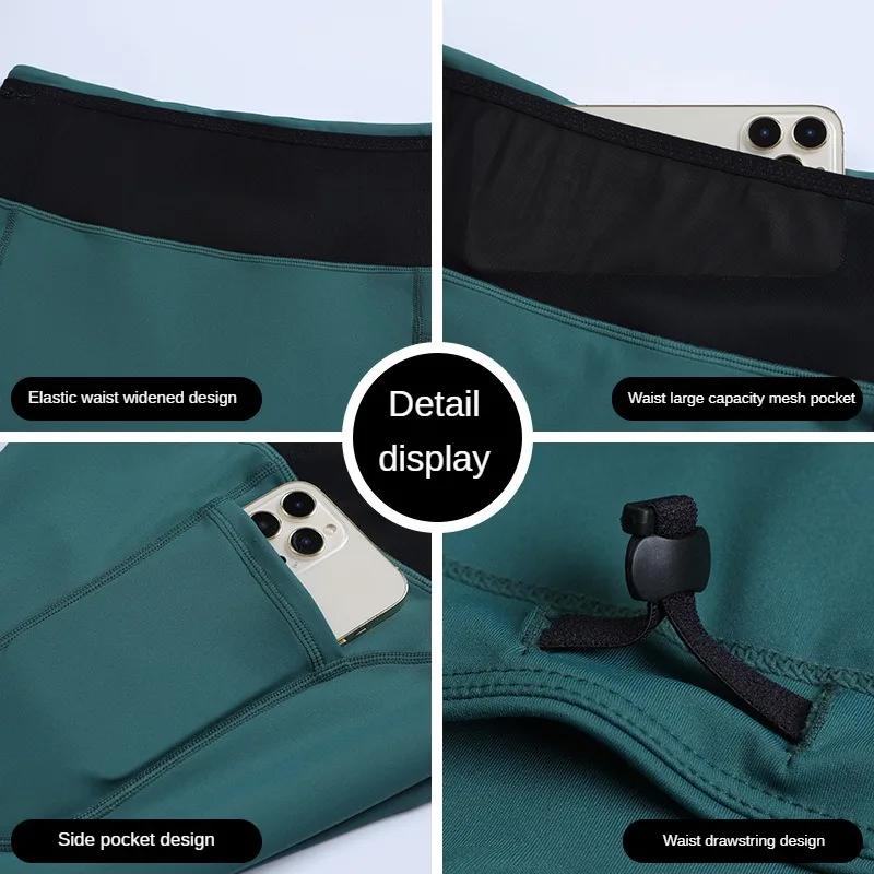 Short de compression avec poches pour femme, vêtements de sport à haute élasticité, entraînement spo