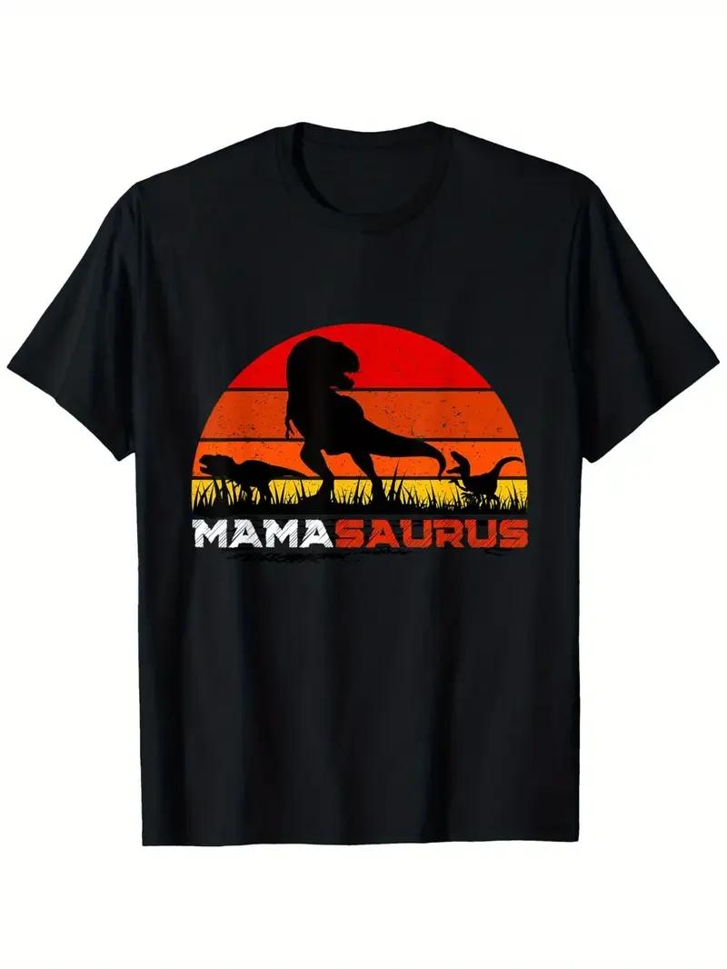Drôle MamaSaurus T-Rex dinosaure maman T-Shirt rétro Vintage T-Shirt doux col rond chemise à manches