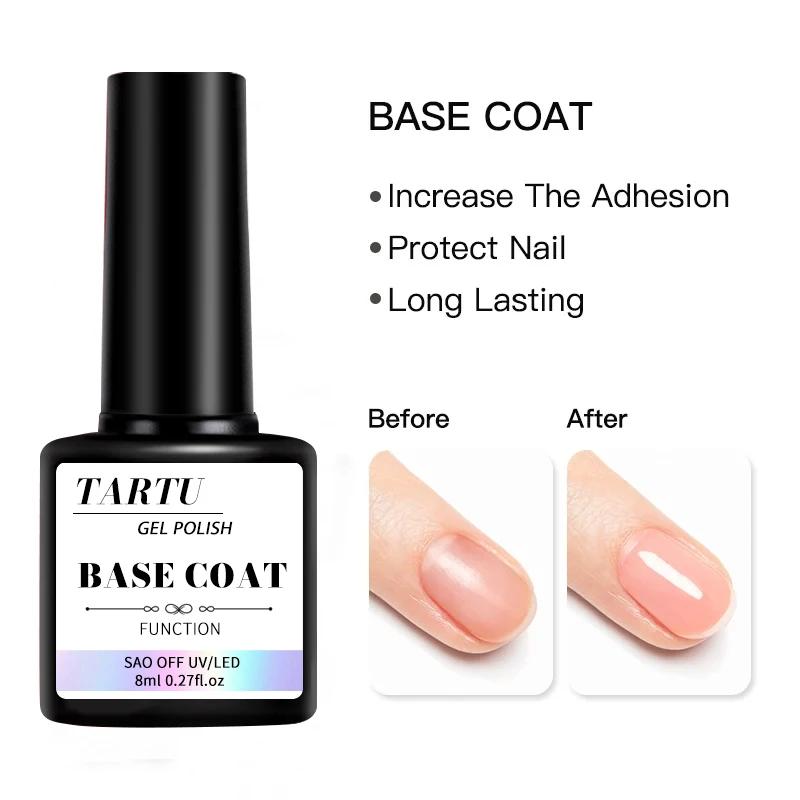 Ensemble de Nail Art en Gel fonctionnel de 8Ml, avec couche de Base et couche de finition en diamant